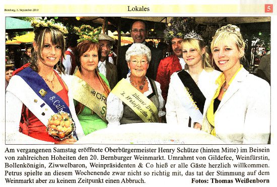 Pressebeitrag Super Sonntag 'Weinf&uuml;rstin Gisela I.'